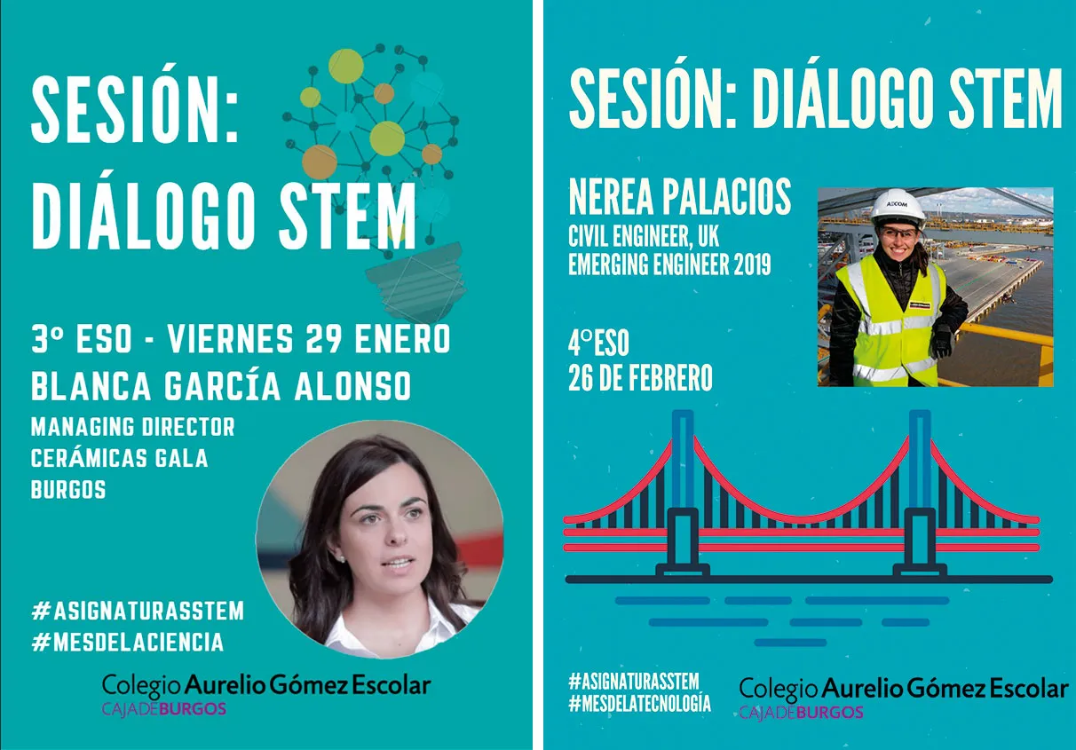 Carteles sesiones diálogo STEM